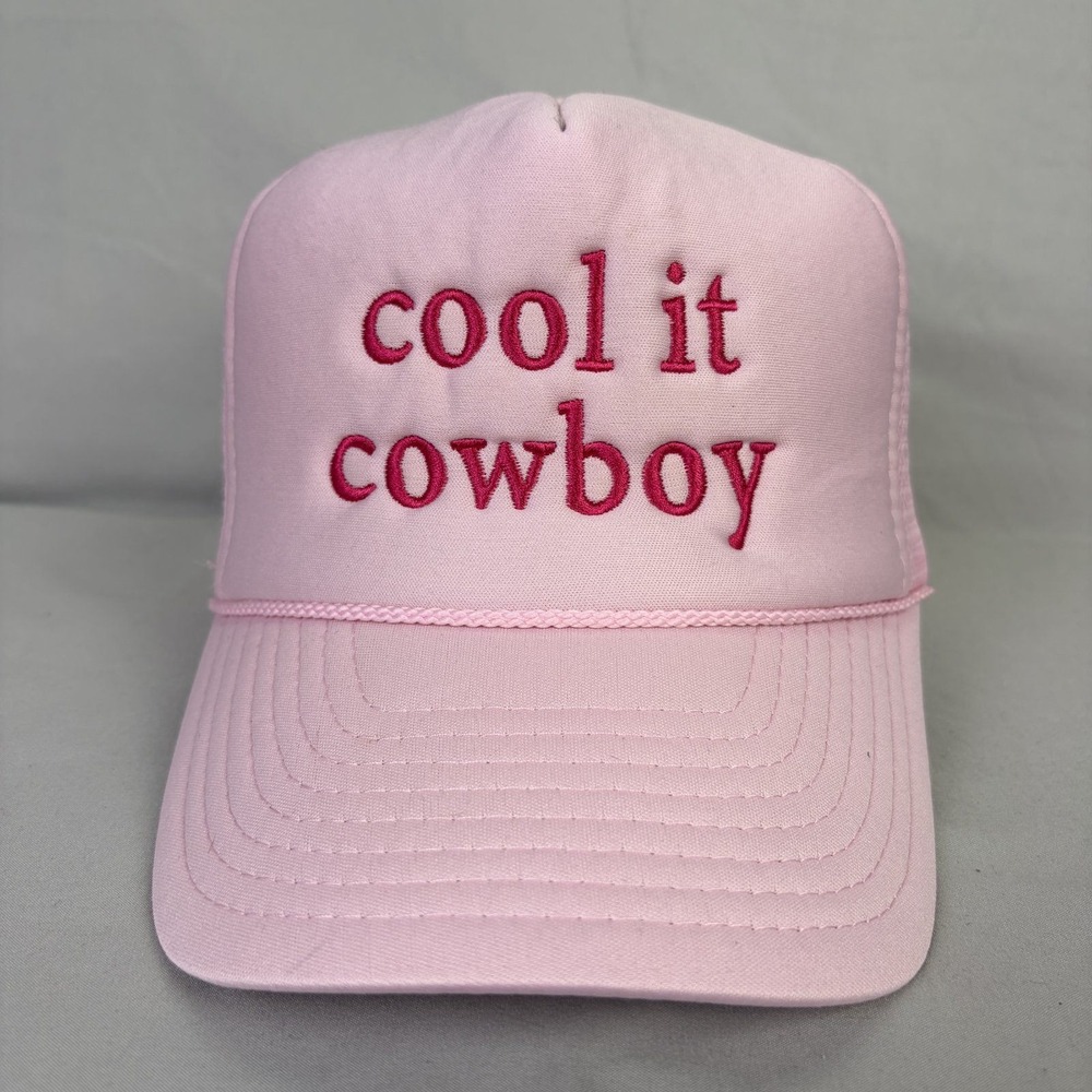 Charlie Southern Trucker Hat Cool It Cowboy Womens OS Pink Mesh Snapback